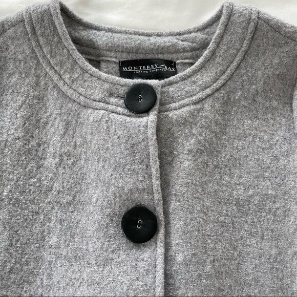 NWT Vintage Monterey Bay Gray Wool Button Front Cardigan Jacket Size Small - Picture 3 of 6
